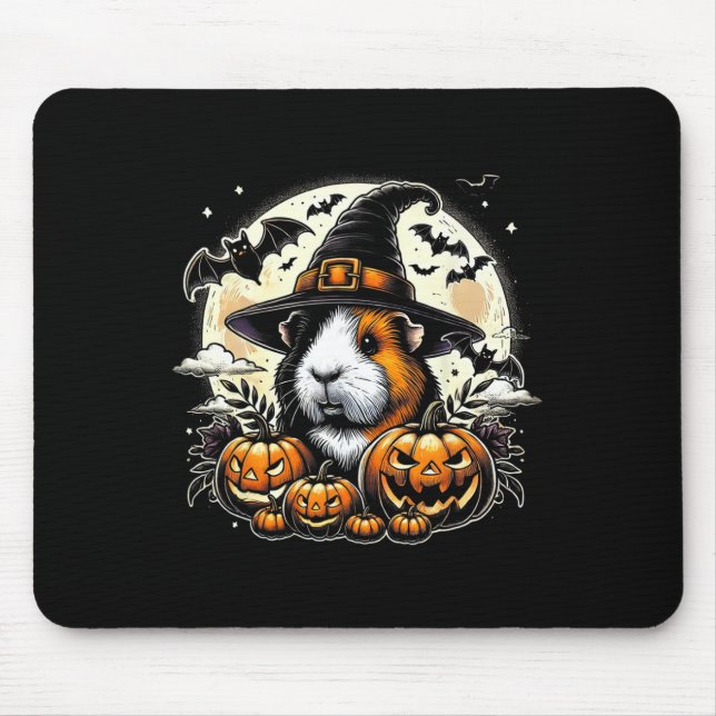 Guinea Pig Halloween Witch Art  Mouse Pad (Front)
