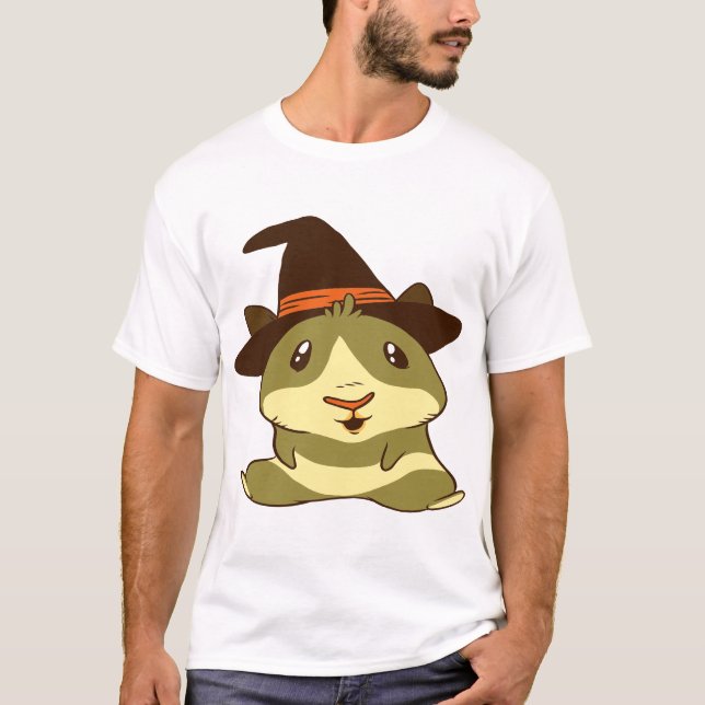 Guinea Pig Halloween Witch T-Shirt (Front)