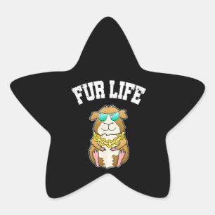 Guinea Pig Hamster Fur Life Cool Pet Lover Star Sticker