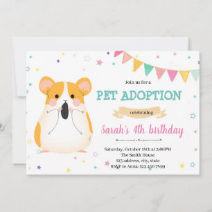 Guinea pig hamster pet invitation