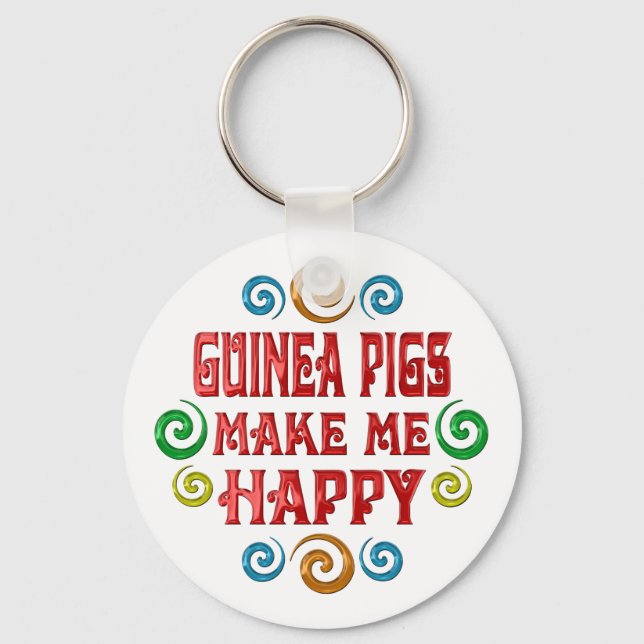Guinea Pig Happiness Key Ring (Front)
