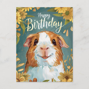 Guinea Pig Happy Birthday Postcard