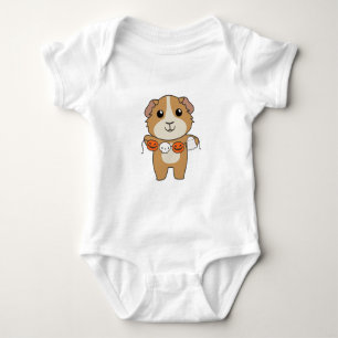 Guinea Pig Happy Halloween Pumpkin Costume Baby Bodysuit
