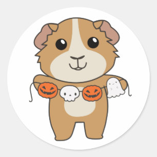 Guinea Pig Happy Halloween Pumpkin Costume Classic Round Sticker