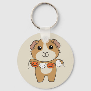 Guinea Pig Happy Halloween Pumpkin Costume Keychai Key Ring