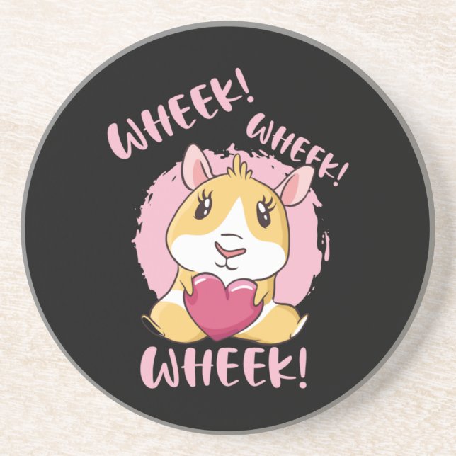 Guinea Pig Heart Coaster (Front)