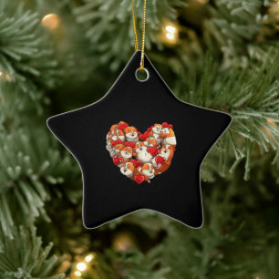 Guinea Pig Heart Funny Valentines Day Gift Womens Ceramic Ornament