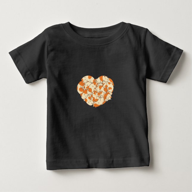 Guinea Pig Heart Love | Cute Baby Guinea Pig Baby T-Shirt (Front)