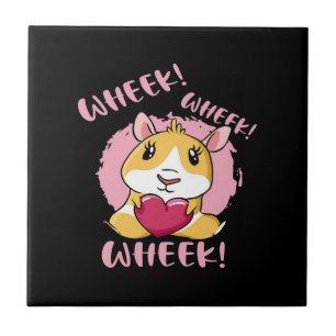 Guinea Pig Heart Wheek   Cute Baby Pet Lover Ceramic Tile