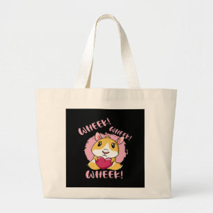 Guinea Pig Heart Wheek Cute Baby Pet Lover Large Tote Bag