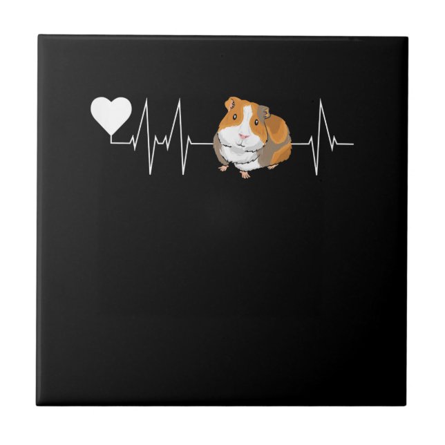 Guinea Pig Heartbeat Cute Cavy Gift Ceramic Tile (Front)