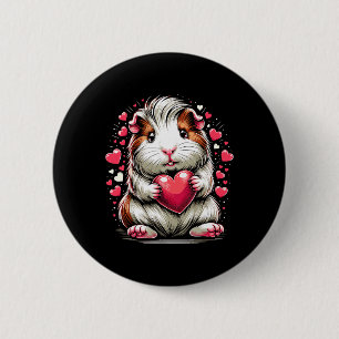 Guinea Pig Holding Heart Valentine's Day Cute Vale 6 Cm Round Badge