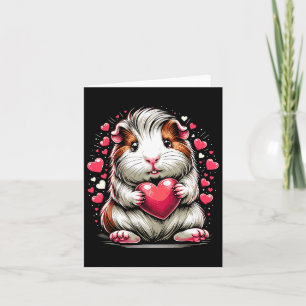 Guinea Pig Holding Heart Valentine's Day Cute Vale Card