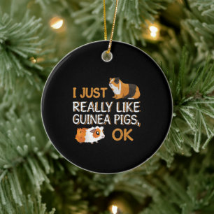 Guinea Pig I Just Really Like Guinea Pigs Ok Ceramic Ornament