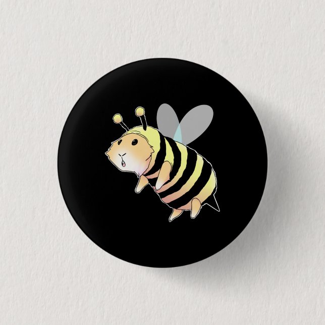 Guinea Pig In Bee Costume Funny Guinea Pig 3 Cm Round Badge (Front)