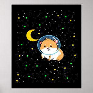 Guinea Pig In Space   Cute Astronomy Guinea Pig Poster