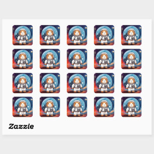 Guinea Pig in Space Square Sticker