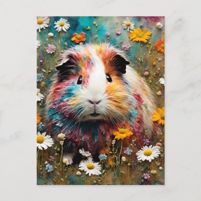 Guinea Pig in the Meadow Postcard (Front)