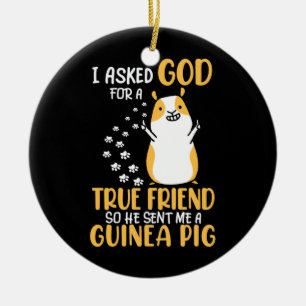 Guinea Pig Is True Friend Ceramic Ornament