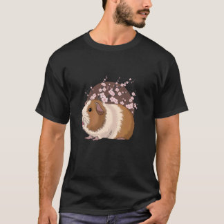 Guinea Pig Japanese Cherry Blossom Flower Cavy Pet T-Shirt