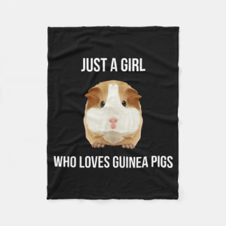 Guinea Pig Just A Girl Loves Wheek Fleece Blanket