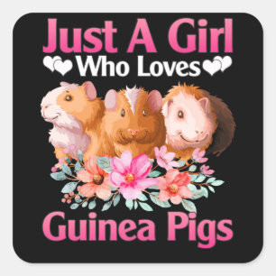 Guinea Pig Just a Girl Who Loves Guinea Pigs Square Sticker