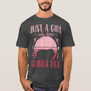 Guinea Pig Just a Girl Who Loves Guinea Pigs Vinta T-Shirt
