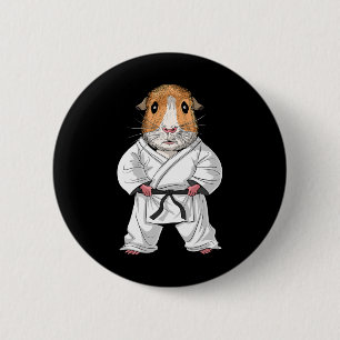 Guinea Pig Karate Ninja Jiu-jitsu Taekwondo Martia 6 Cm Round Badge