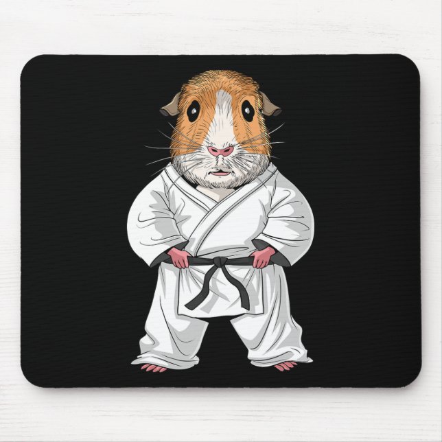 Guinea Pig Karate Ninja Jiu-jitsu Taekwondo Martia Mouse Pad (Front)