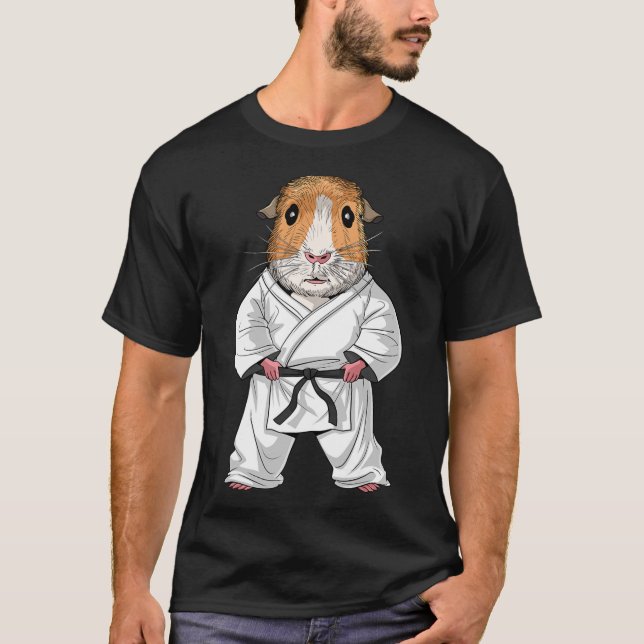 Guinea Pig Karate Ninja Jiu-jitsu Taekwondo Martia T-Shirt (Front)