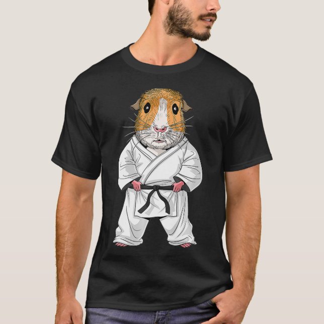 Guinea Pig Karate Ninja JiuJitsu Taekwondo Arts T-Shirt (Front)