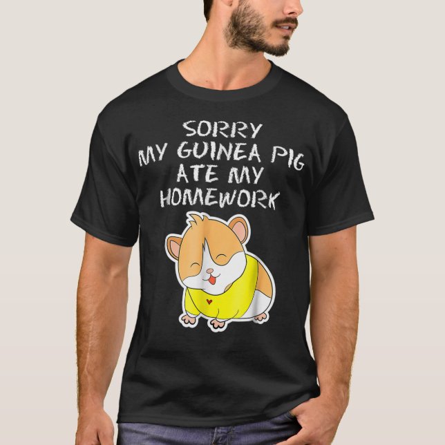Guinea Pig Kids  Guinea Pig  Kids Ate My Homework  T-Shirt (Front)