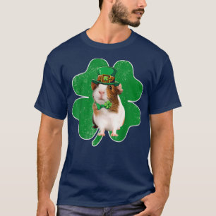 Guinea Pig Leprechaun Hat & Shamrock Irish St Patr T-Shirt
