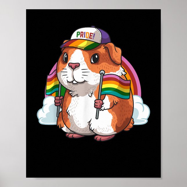 Guinea Pig LGBT Flag LGBT Pride Parade Gift  Poster (Front)