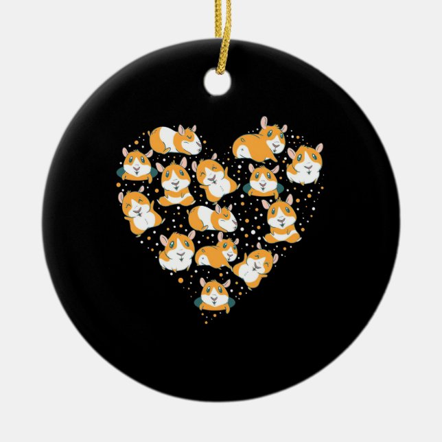 Guinea Pig Love Ceramic Ornament (Front)