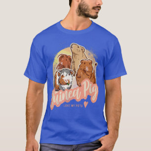 Guinea Pig Love My Pet Vintage Domestic Animal Des T-Shirt