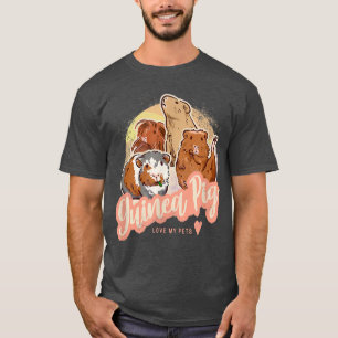 Guinea Pig Love My Pet Vintage Domestic Animal Des T-Shirt