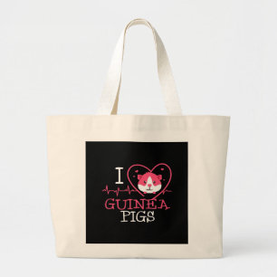 Guinea Pig Love Rodent Heartbeat Guinea Pig Large Tote Bag