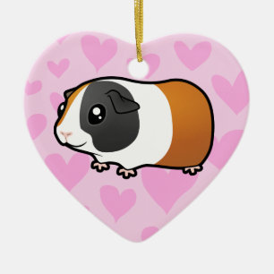 Guinea Pig Love (smooth hair) Ceramic Ornament