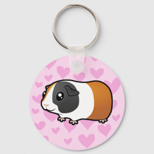 Guinea Pig Love (smooth hair) Key Ring