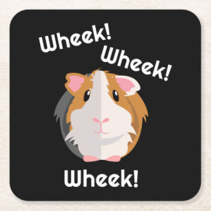 Guinea Pig Love Square Paper Coaster