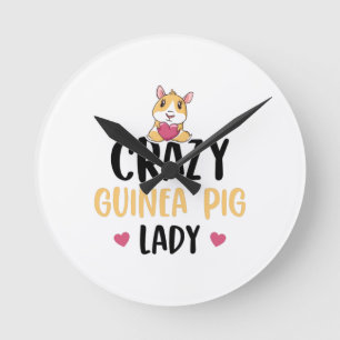 Guinea Pig Lover Guinea Pigs Pets Pet Gift Idea Round Clock