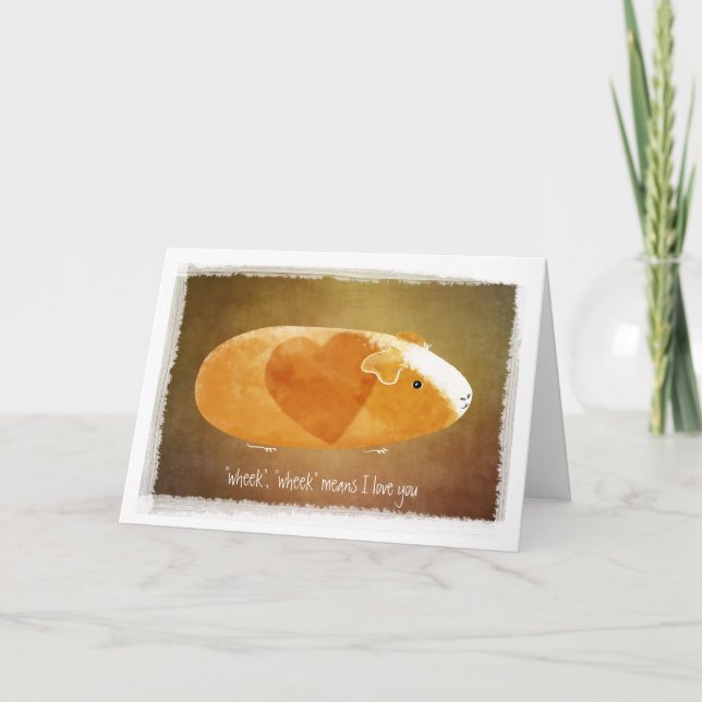 Guinea Pig Lover Valentine Card (Front)