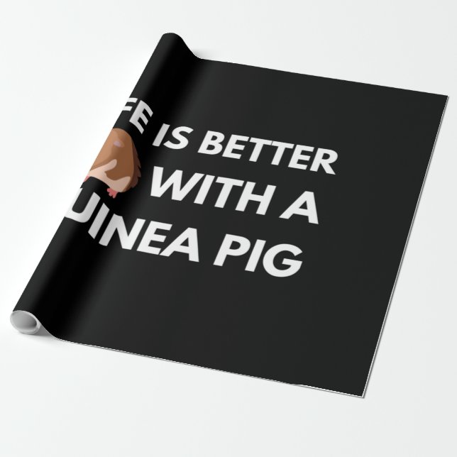 Guinea Pig Lover Wrapping Paper (Unrolled)