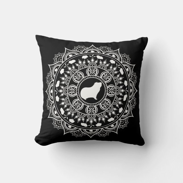 Guinea Pig Mandala Art Cushion (Front)
