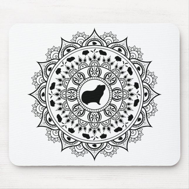 Guinea Pig Mandala Art Mouse Pad (Front)