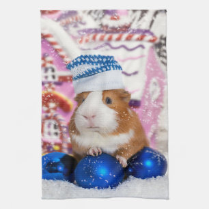Guinea Pig Merry Christmas Guinea Pig Gift Lovers Tea Towel