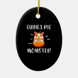 Guinea Pig Momster Pumpkin Monster Funny Halloween Ceramic Ornament