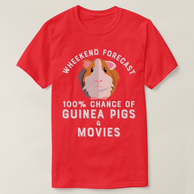 Guinea Pig Movies Gift   Guinea Pigs Video Weekend T-Shirt (Design Front)