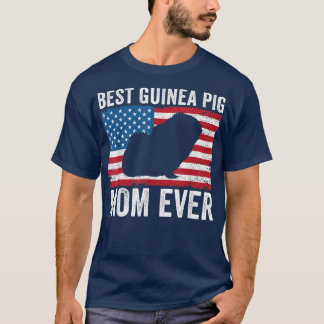 Guinea Pig Mum American Flag Funny Guinea Pig Love T-Shirt